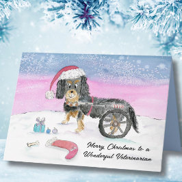 Cartão Feliz Natal Cavalier King Charles Spaniel veteriná