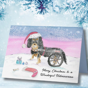 Cartão Feliz Natal Cavalier King Charles Spaniel veteriná