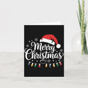 Cartão Feliz Natal Chapéu do Papai Noel Luzes de Natal Ve