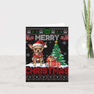 Cartão Feliz Natal Chihuahua Dog Família Feia Xm