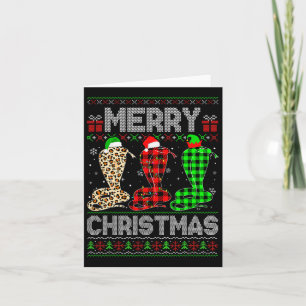 Cartão Feliz Natal Cobra Xmas Leopard Xadrezes Elf