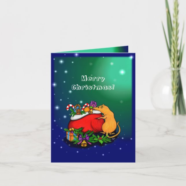 Cartão Feliz Natal com o Príncipe Rato (Frente)