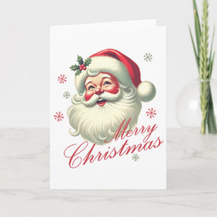 Cartão Feliz Natal com Papai Noel - Natal vintage
