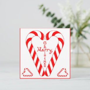 Cartão Feliz Natal Cruz No Coração Doce Cana 2 Corações