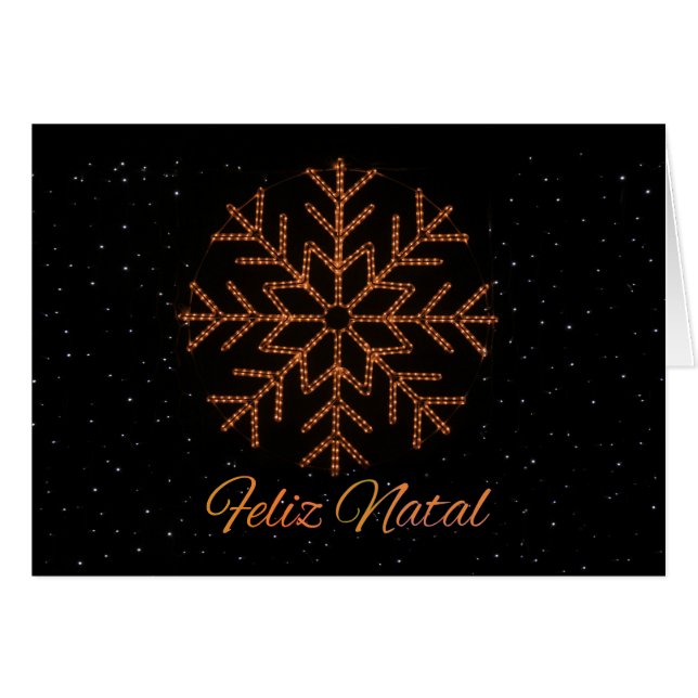 Cartão Feliz Natal Crystal Lights (Frente horizontal)