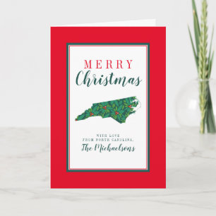 Cartão Feliz Natal da Carolina do Norte