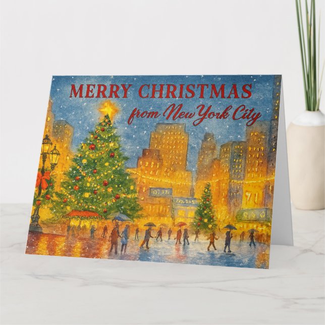Cartão Feliz Natal da Cidade de Nova York (Frente)