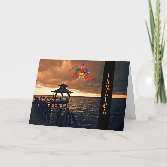 Cartão Feliz Natal da Jamaica (Frente)