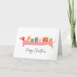 Cartão Feliz Natal Dachshund Presentes de Natal de Cachor