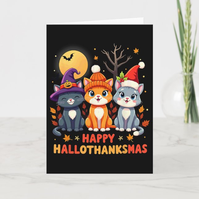 Cartão Feliz Natal de Ação de Graças de Halloween HalloOb (Frente)