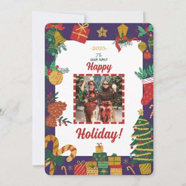 Cartão Feliz Natal de Férias (Frente)