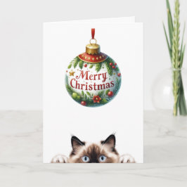 Cartão Feliz Natal de Gato Engraçado pelo Gatinho