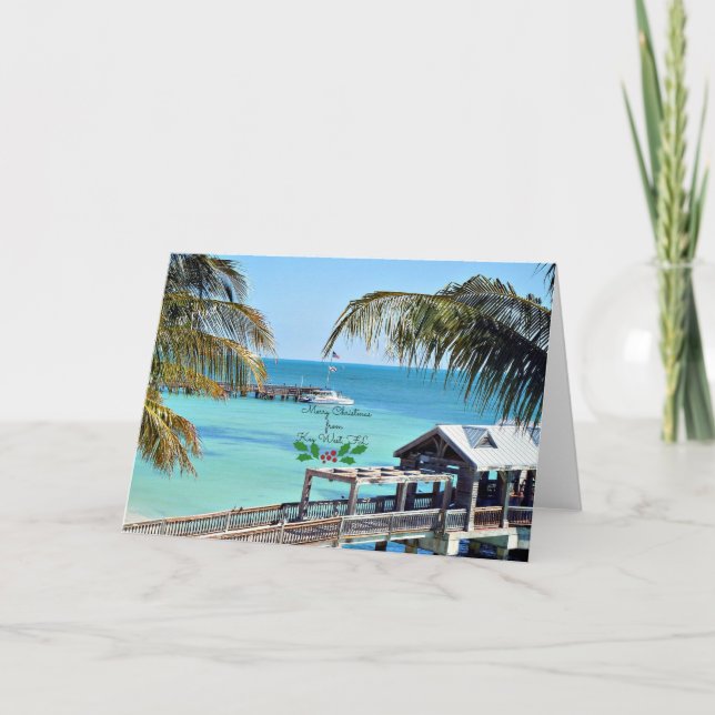 Cartão Feliz Natal de Key West, FL (Frente)