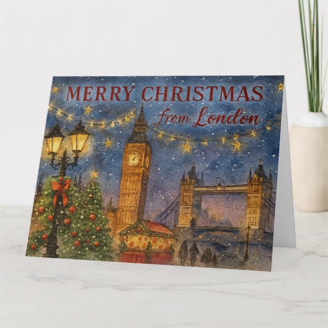 Cartão Feliz Natal de Londres (Frente)