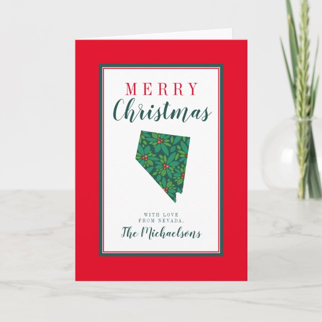 Cartão Feliz Natal de Nevada (Frente)