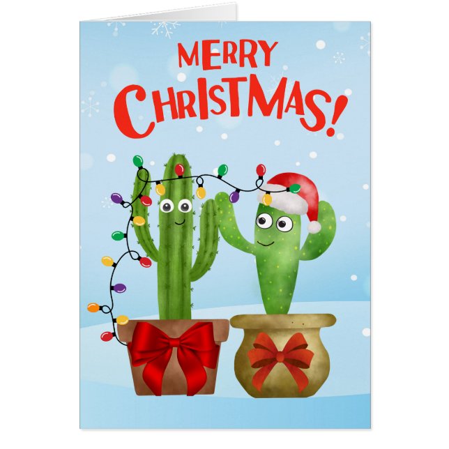 Cartão Feliz Natal de Two Cactus (Frente)
