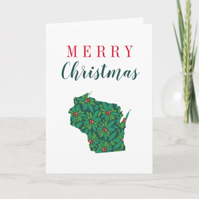 Cartão Feliz Natal de Wisconsin (Frente)