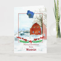 Feliz Natal de Wisconsin Red Barn