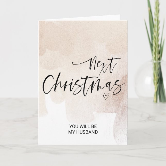 Cartão Feliz Natal Deseja Presente Para Namorado Fiancé (Frente)