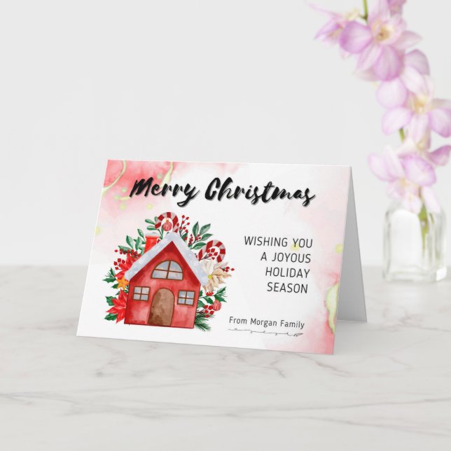 Cartão Feliz Natal Desejando a você uma alegria (Orquídea)