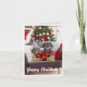 Cartão Feliz Natal do Cachorro Engraçado Personalizável