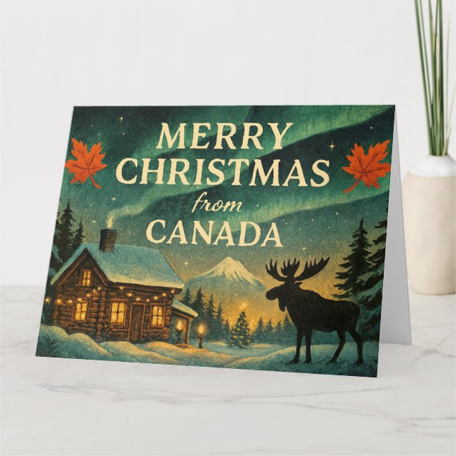 Cartão Feliz Natal do Canadá (Frente)
