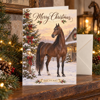 Cartão Feliz Natal do Celeiro American Saddlebred