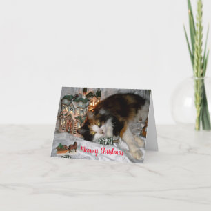 Cartão Feliz Natal do Seu Gato Fofo
