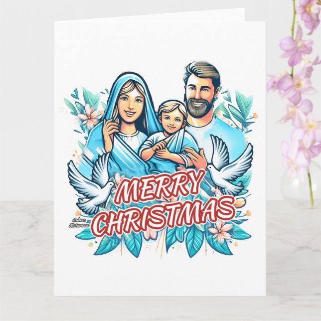 Cartão Feliz Natal Dobrado (Orquídea)