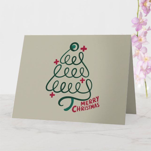 Cartão Feliz Natal Estetoscópio Trabalhador Médico da CNA (Orquídea)