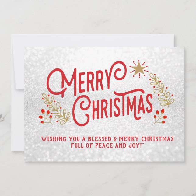 Cartão Feliz Natal, Estilo Vintage (Frente)