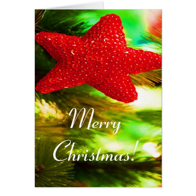 Cartão Feliz Natal - Estrela Vermelha I (Frente)
