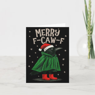 Cartão Feliz Natal F-caw-f Engraçado Corvo Preto Natal Fe