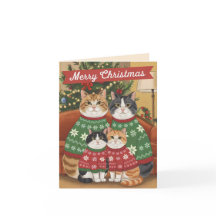 Feliz Natal Família de Gatos