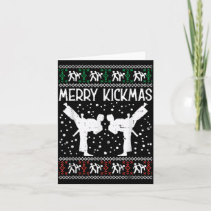 Cartão Feliz Natal Feio de Caratê Jiu Jitsu