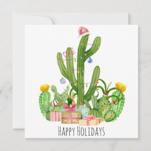 Cartão Feliz Natal Feliz Saudação Cactus