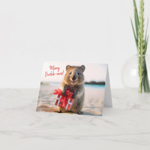 Cartão Feliz Natal Feliz Sorriso Quokka Selfie -
