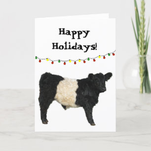 Cartão Feliz Natal Feriado Abaixo da Vaca Galloway Beltie