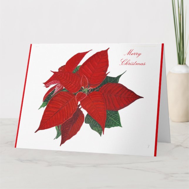 Cartão Feliz Natal - Feriado de Poinsettia (Frente)