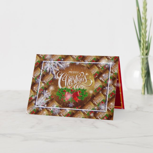 Cartão Feliz Natal Feriado Melhor Presente Popular (Frente)