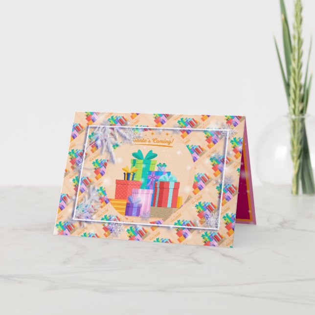 Cartão Feliz Natal Feriado Melhor Presente Popular (Frente)