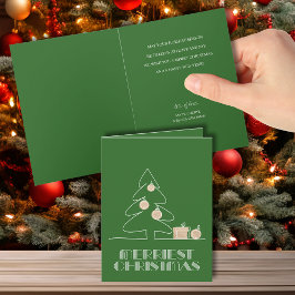 Cartão Feliz Natal Feriado Verde da Árvore