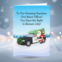 Feliz Natal Filho Oficial de Polícia Santa Carro d