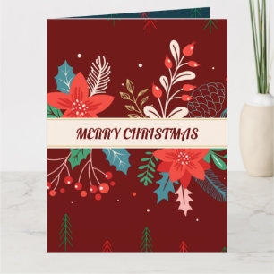 Cartão Feliz Natal Floral