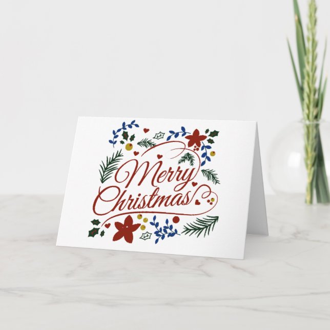 Cartão Feliz Natal Floral (Frente)