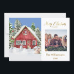 Cartão Feliz Natal - Foto da Família de Cenas do País<br><div class="desc">Um cartão especial de Natal feliz com esta cena acolhedora do país junto com a sua foto favorita — a sua para personalizar. Qualquer pergunta sobre o design apenas envie um chat ou um e-mail para charmdesignstudio@rcn.com e nós ficaremos muito satisfeitos em ajudar.</div>