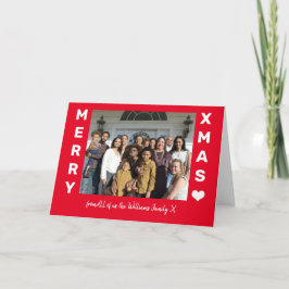 Cartão Feliz Natal - Foto Vermelha e Branca