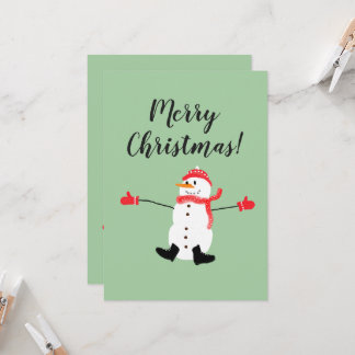 Cartão Feliz Natal Gelado Snowman