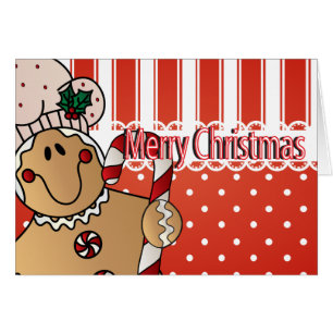 Cartão Feliz Natal Gingerbird Man