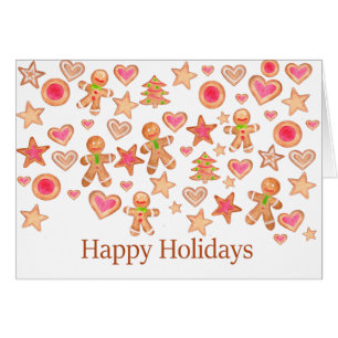 Cartão Feliz Natal Gingerbread cookies